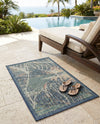 Coastal Terrace Collection Area Rug -  Driftwood Rectangle Blue  lifestyle 9