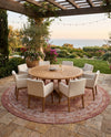 Patio Heritage Collection Area Rug -  Augusta (Rust Red) Round Rust Red  lifestyle 60