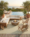 Seaside Stripes Collection Area Rug - Cabana (Green) Rectangle Green  lifestyle 18