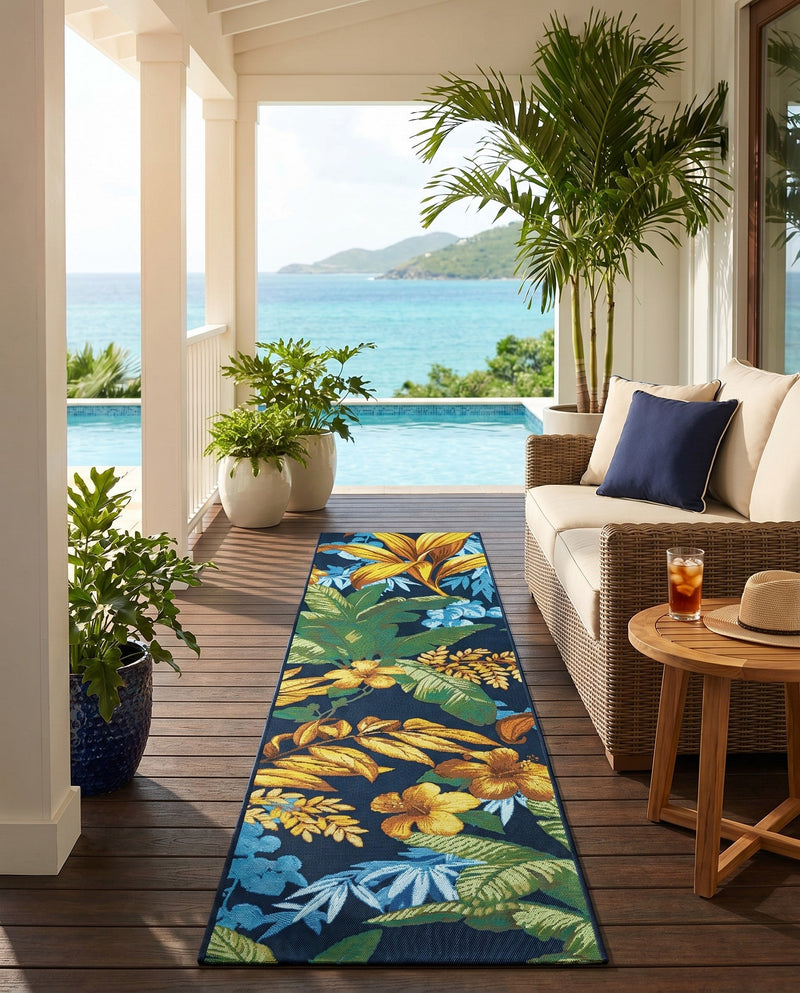 Seaside Blooms Collection Area Rug -  Grove Runner Multi  lifestyle 53