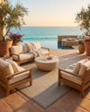 Terrace Fringe Collection Area Rug - Patio Rectangle Beige  lifestyle 35