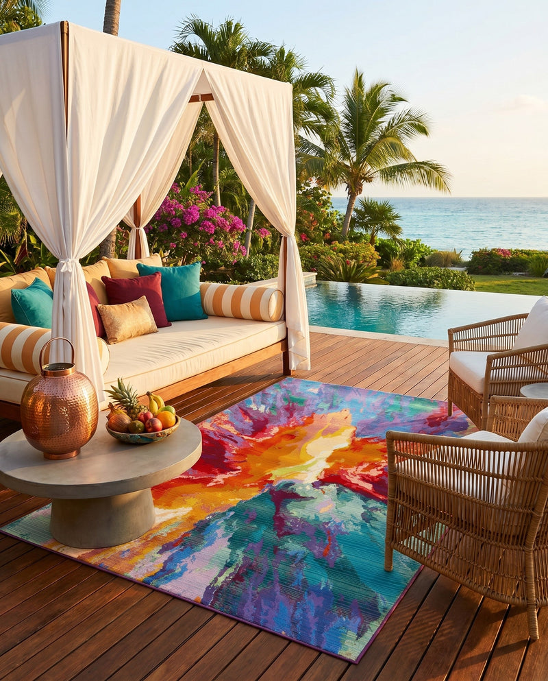 Urban Terrace Collection Area Rug -  Laneway Rectangle Multi  lifestyle 30