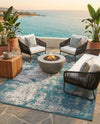 Seaside Haven Rugs Collection Area Rug -  Schooner Rectangle Blue  lifestyle 7