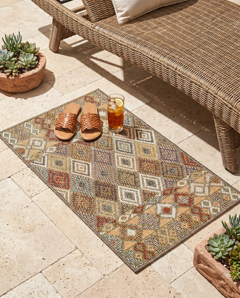 Coastal Terrace Collection Area Rug -  Pelican Rectangle Multi  lifestyle 14
