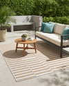 Seaside Stripes Collection Area Rug - Cabana (Taupe) Rectangle Taupe  lifestyle 43