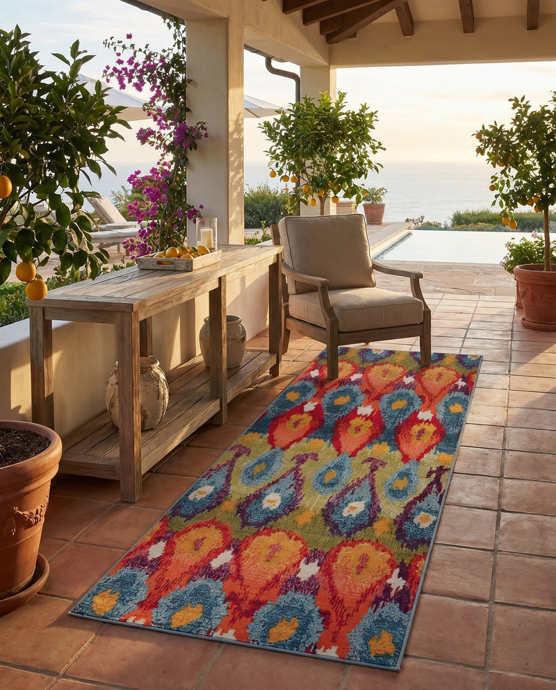 Urban Terrace Collection Area Rug -  Compass Runner Multi  lifestyle 40