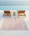 Desert Nomad Terrace Collection Area Rug - Sahara (Pink) Square Pink  lifestyle 77
