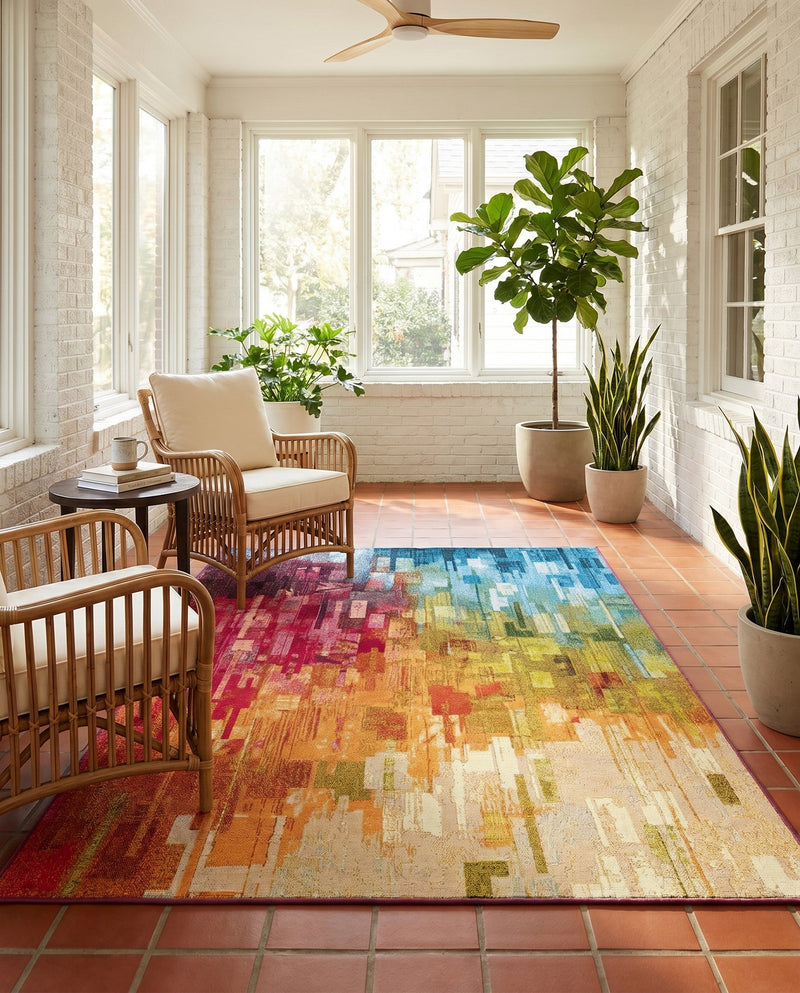 Urban Terrace Collection Area Rug -  Lawn Rectangle Multi  lifestyle 43