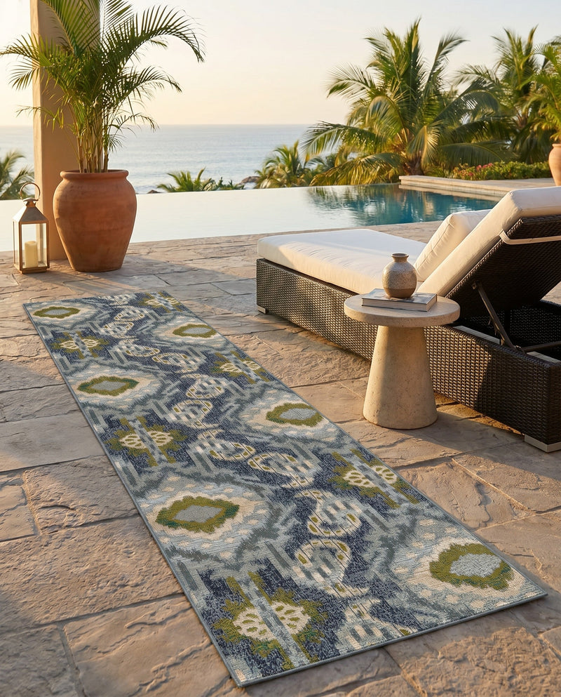 Urban Terrace Collection Area Rug -  Vista Runner Blue  lifestyle 61