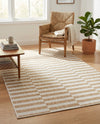 Seaside Stripes Collection Area Rug - Cabana (Taupe) Rectangle Taupe  lifestyle 44