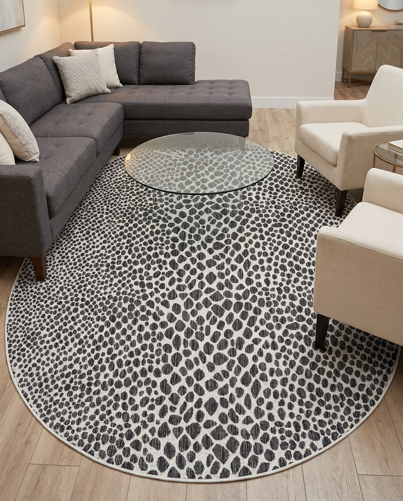 Urban Oasis Rugs Collection Area Rug -  Terrace (Black) Oval Black  lifestyle 62