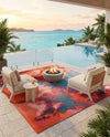 Urban Terrace Collection Area Rug -  Patio Rectangle Gray and Pink  lifestyle 22