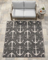 Seaside Haven Rugs Collection Area Rug - Sapphire (Charcoal) Square Charcoal  lifestyle 51