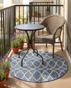 Savannah Pergola Collection Area Rug -  Pavilion (Blue) Round Blue  lifestyle 59