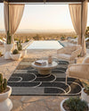 Urban Terrace Collection Area Rug -  Greenwich Rectangle Black and White  lifestyle 15