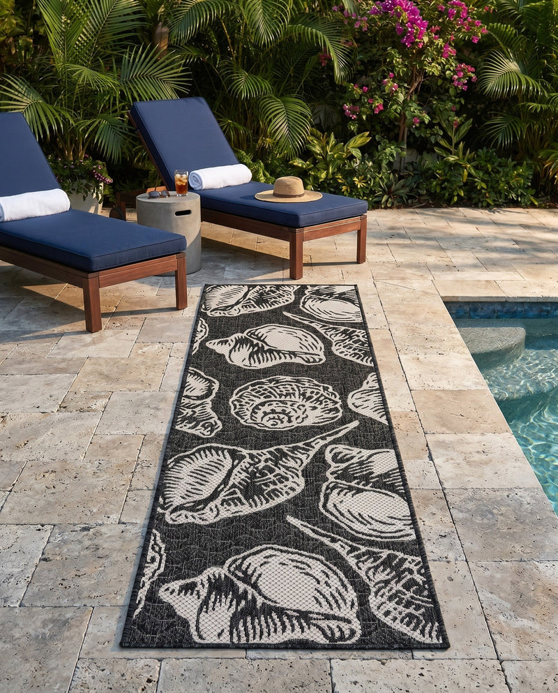Seaside Haven Rugs Collection Area Rug -  Lighthouse (Black and White) Runner Black and White  lifestyle 67