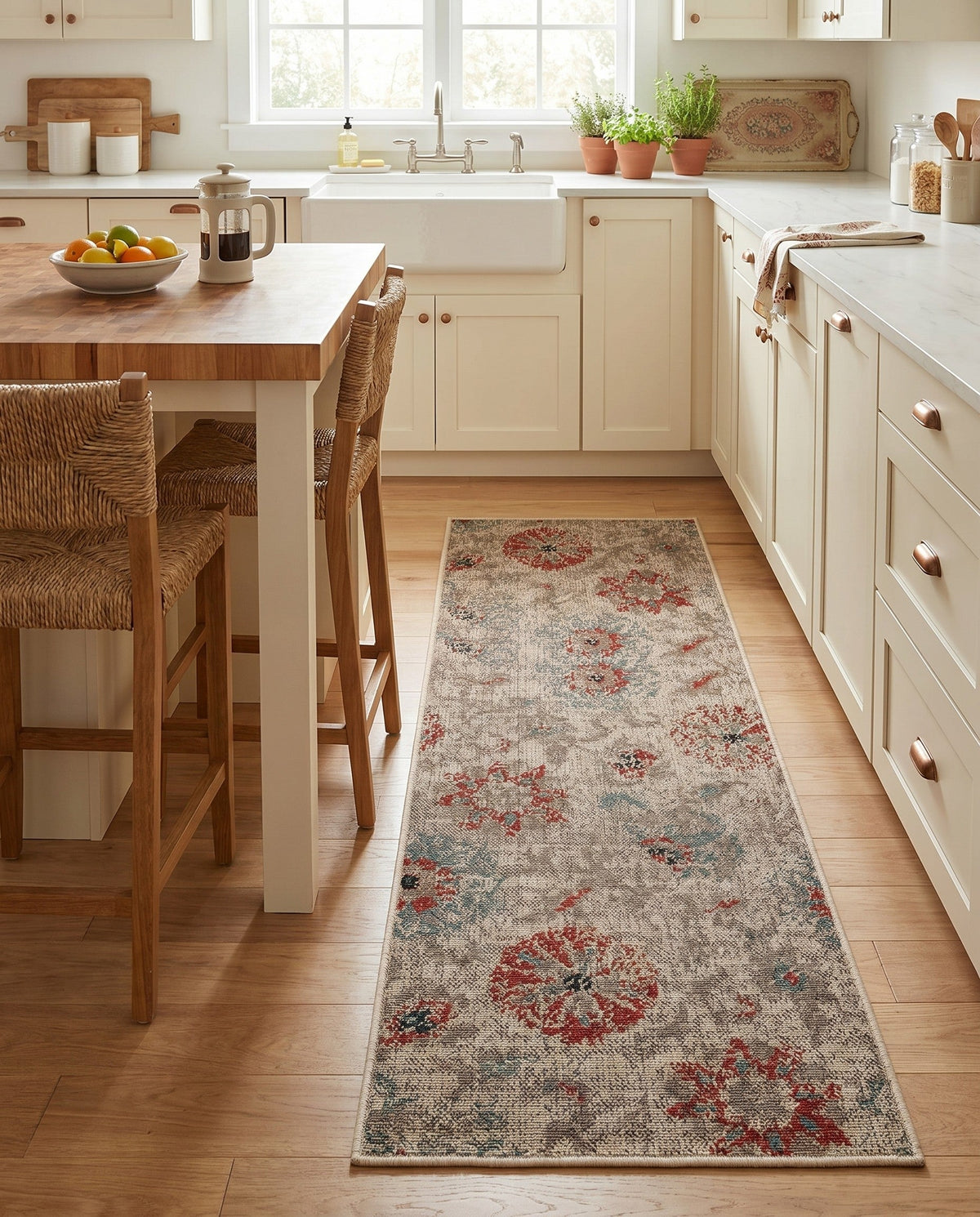 Seaside Blooms Collection Area Rug - Seychelles Runner Beige  lifestyle 160