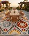 Outdoor Marrakesh Collection Area Rug -  Asilah Rectangle Ivory Beige  lifestyle 20