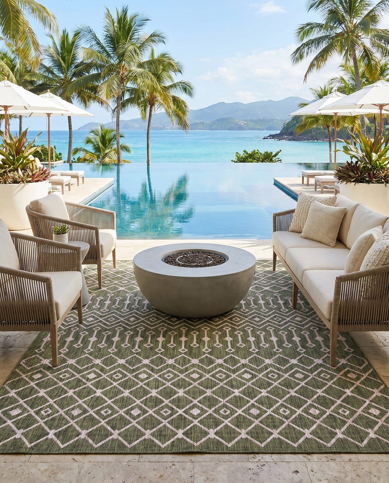 Savannah Pergola Collection Area Rug -  Pergola (Green) Rectangle Green  lifestyle 10