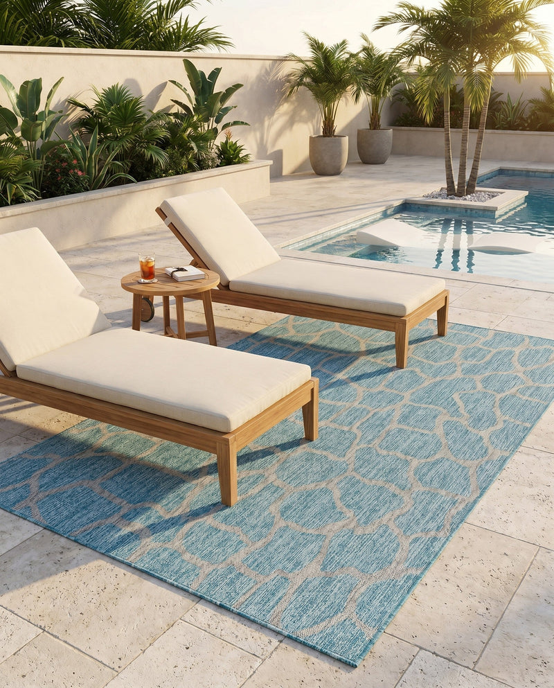 Savannah Escape Collection Area Rug -  Rainforest Rectangle Light Aqua  lifestyle 17