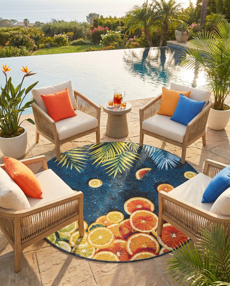 Seaside Haven Rugs Collection Area Rug -  Dunes Round Multi  lifestyle 73