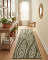 Seaside Blooms Collection Area Rug -  Evergreen (Green) Runner Green  lifestyle 40