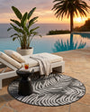 Seaside Blooms Collection Area Rug - Verdure (Charcoal) Round Charcoal  lifestyle 69
