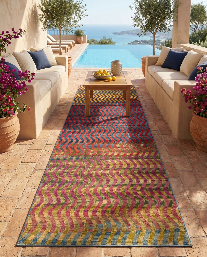 Urban Terrace Collection Area Rug -  Walkway Runner Multi  lifestyle 69