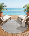 Seaside Stripes Collection Area Rug -  Boardwalk (Beige) Round Beige  lifestyle 68