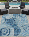 Urban Terrace Collection Area Rug -  Parkside Square Light Blue  lifestyle 30