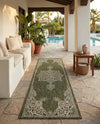Patio Heritage Collection Area Rug -  Charleston (Green) Runner Green  lifestyle 31