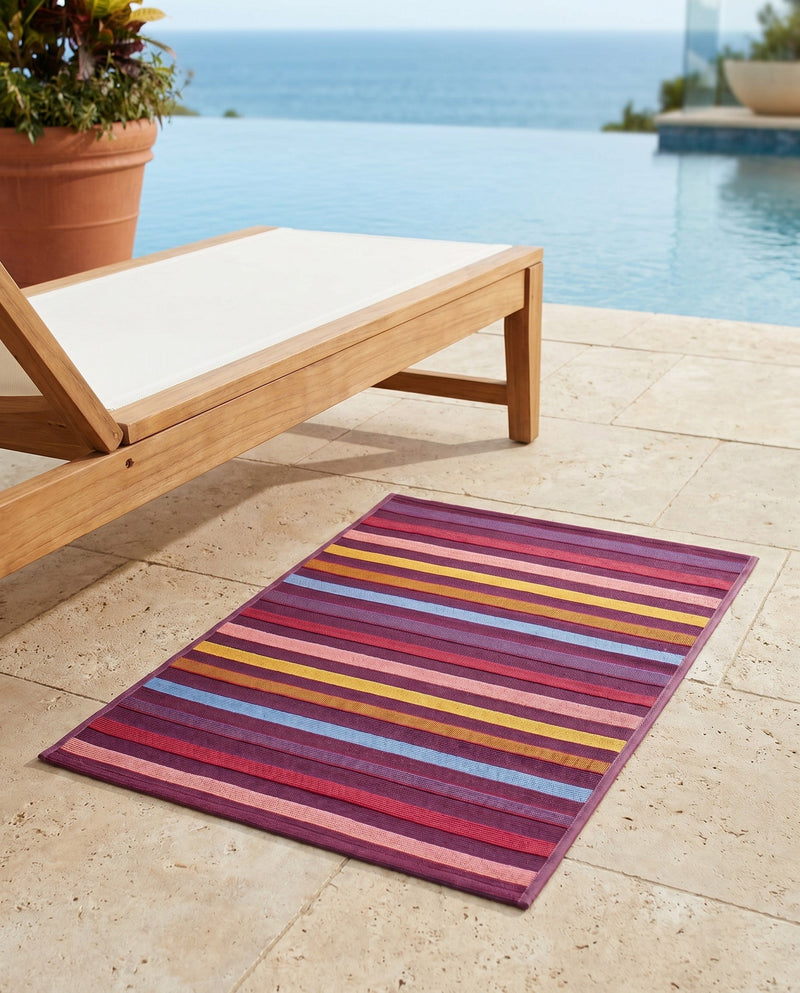 Seaside Stripes Collection Area Rug - Azul Rectangle Multi  lifestyle 29