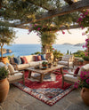 Patio Heritage Collection Area Rug -  Alcove Rectangle Red and Navy Blue  lifestyle 23