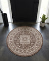 Tribal Terrace Treasures Collection Area Rug -  Incan Isle (Brown) Round Brown  lifestyle 44