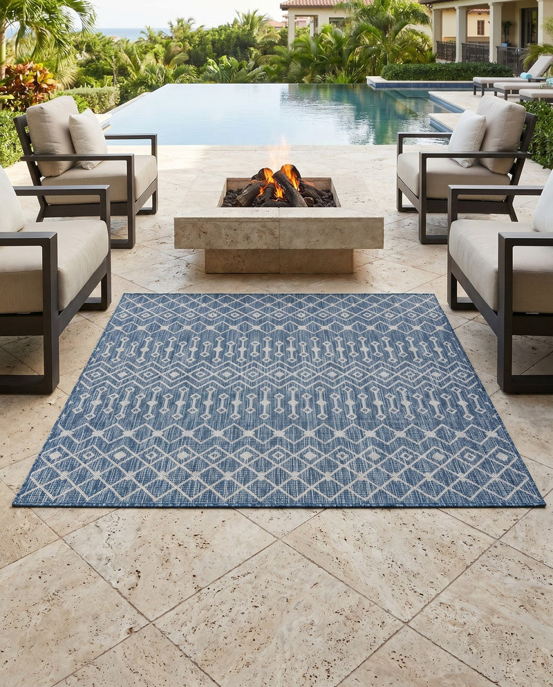 Savannah Pergola Collection Area Rug -  Pergola (Blue) Square Blue  lifestyle 76