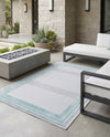 Bahama Breeze Outdoor Collection Area Rug -  Abaco Rectangle Gray Teal  lifestyle 73