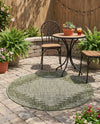 Urban Terrace Collection Area Rug -  Chelsea (Green) Round Green  lifestyle 76