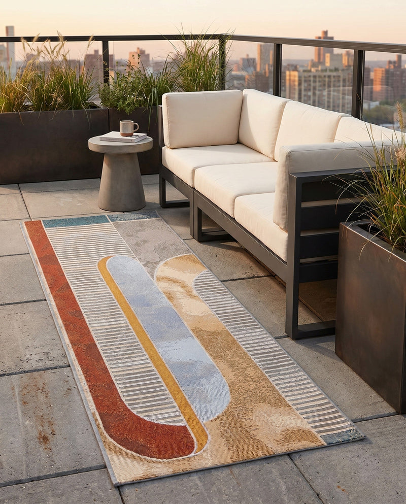 Urban Terrace Collection Area Rug -  Deck Runner Multi  lifestyle 66