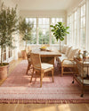 Sustainable Nomad Terrace Collection Area Rug - Reef Rectangle SOFT PINK  lifestyle 15
