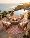 Savannah Pergola Collection Area Rug - Arbor (Rust Red) Round Rust Red  lifestyle 52