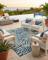 Savannah Escape Collection Area Rug -  Masai Square Navy Blue and Ivory  lifestyle 79