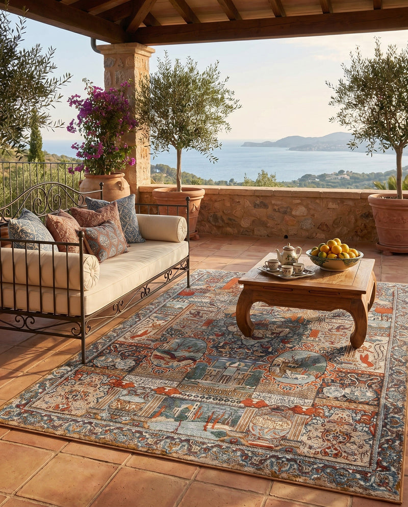 Patio Heritage Collection Area Rug -  Oasis Rectangle Multi  lifestyle 27