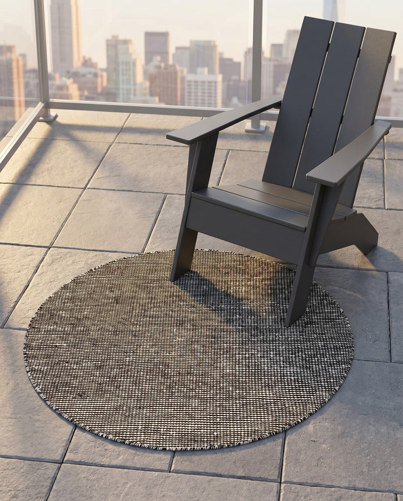 Jill Zarin Sedona Oasis Outdoor Collection Area Rug - Coconino (Black Sky) Round Black Sky  lifestyle 55