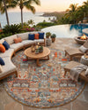 Patio Heritage Collection Area Rug -  Oasis Round Multi  lifestyle 57