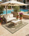 Patio Heritage Collection Area Rug -  Bower Rectangle Green  lifestyle 44