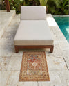 Patio Heritage Collection Area Rug -  Pergola Rectangle Blue and Light Brown  lifestyle 15