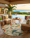 Seaside Blooms Collection Area Rug -  Tropic Round Multi  lifestyle 45
