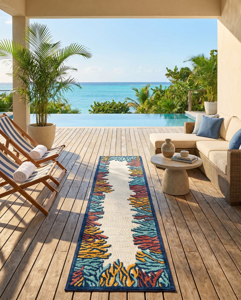 Caribbean Terrace Collection Area Rug -  Tortola Runner Multi  lifestyle 27