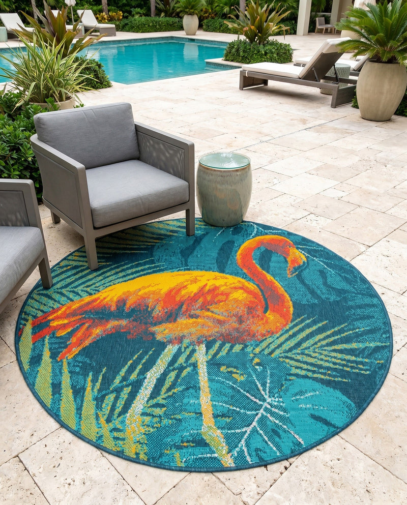 Seaside Haven Rugs Collection Area Rug -  Tidepool Round Multi  lifestyle 49