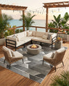 Urban Terrace Collection Area Rug -  Bronx Rectangle Black and White  lifestyle 29